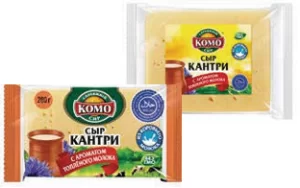 Сыр полутвердый "Кантри" 50% со вкусом топл.молока ТМ Комо