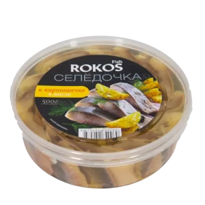 Пресерва сельди Селедочка к картошечке в масле ТМ Rokos Fish 500гр/8