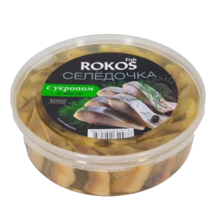 Пресерва сельди Селедочка с укропом в масле ТМ Rokos Fish 500гр/8