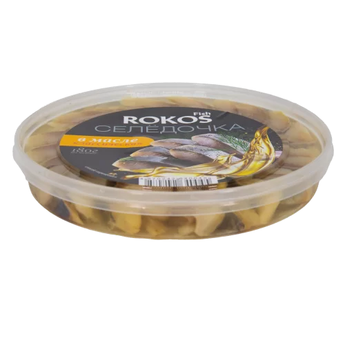 Пресерва сельди Селедочка классическая в масле ТМ Rokos Fish 180гр/18