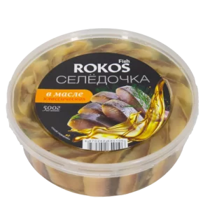 Пресерва сельди Селедочка классическая в масле ТМ Rokos Fish 500гр/8